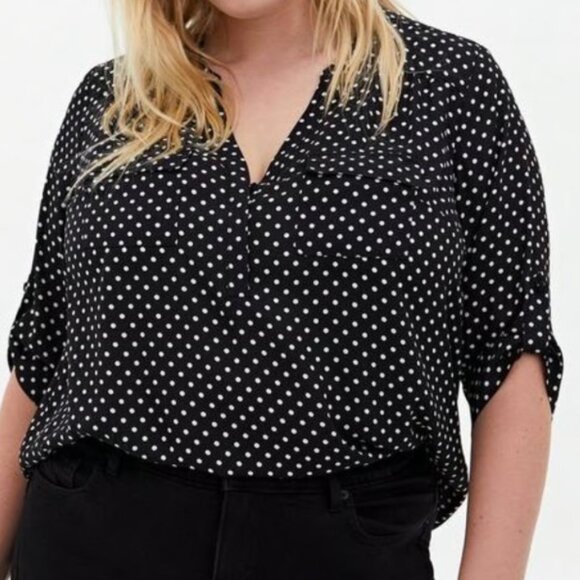 NWT black and white‎ polkadot blouse - Picture 1 of 5